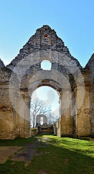 The ruins of deserted medieval Franciscan monastery dedicated to St. Catherine of Alexandria Slovakia