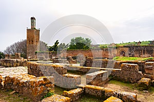 Ruins of a Mosque at Chellah in Rabat Morocco