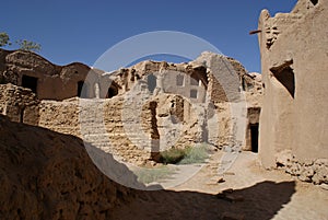 Ruins of mud city near Yazd, Iran photo