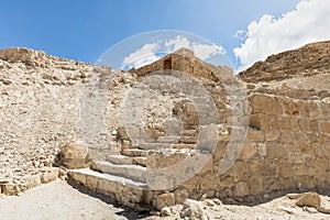 Ruins of the Nabataean city of Avdat, located on the incense road in the Judean desert in Israel. It is included in the UNESCO Wor