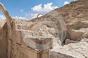 Ruins of the Nabataean city of Avdat, located on the incense road in the Judean desert in Israel. It is included in the UNESCO Wor