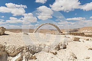 Ruins of the Nabataean city of Avdat, located on the incense road in the Judean desert in Israel. It is included in the UNESCO Wor