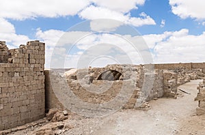 Ruins of the Nabataean city of Avdat, located on the incense road in the Judean desert in Israel. It is included in the UNESCO Wor