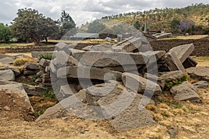 Ruins of the Northern stelae field in Axum, Ethiop
