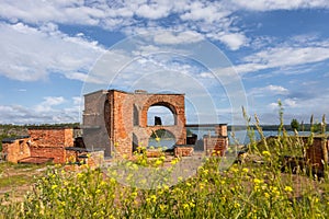 Ruins of Notvik tower in the sunny day, Aland