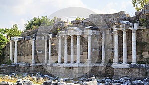 Ruins of Nymphaeum in Side, Turkey