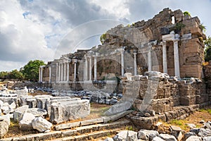 Ruins of Nymphaion in Side, Turkey