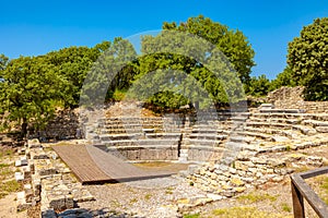Ruins of odeon in Troy ancient city in Canakkale Turkiye
