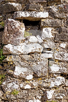 Ruins of Ogmore Castle in Vale of Glamorgan river