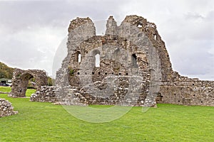 Ruins of Ogmore Castle in Vale of Glamorgan river