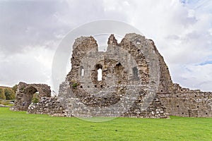 Ruins of Ogmore Castle in Vale of Glamorgan river