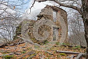 Ruins of an old barn in San Martin de Trevejo, caceres photo