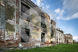 Ruins of old baroque palace in Gladysze, Pomerania, Poland photo