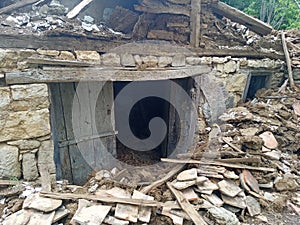 The ruins of an old bombed house