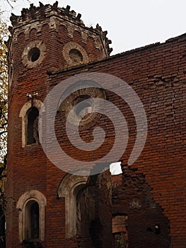 The ruins of the old brick estate of the Wrangel barons