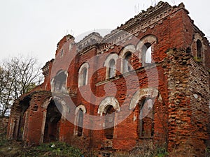 The ruins of the old brick estate of the Wrangel barons