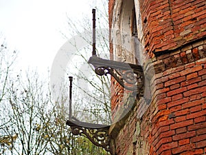 The ruins of the old brick estate of the Wrangel barons