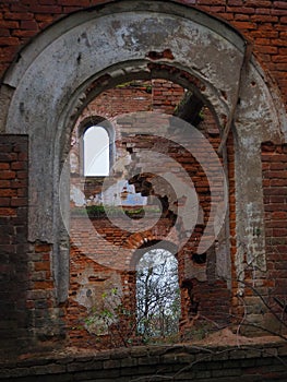 The ruins of the old brick estate of the Wrangel barons