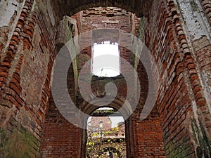 The ruins of the old brick estate of the Wrangel barons