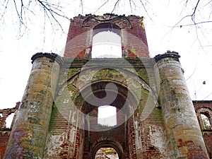 The ruins of the old brick estate of the Wrangel barons