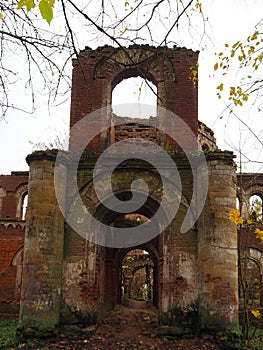 The ruins of the old brick estate of the Wrangel barons