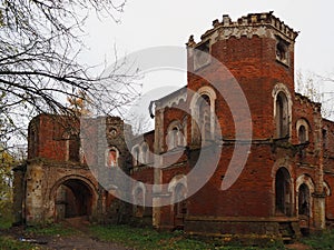 The ruins of the old brick estate of the Wrangel barons