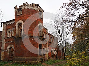 The ruins of the old brick estate of the Wrangel barons