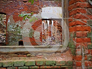 The ruins of the old brick estate of the Wrangel barons