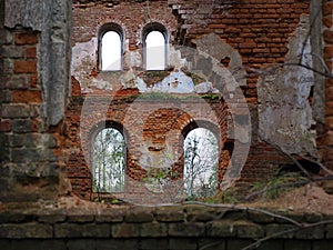 The ruins of the old brick estate of the Wrangel barons