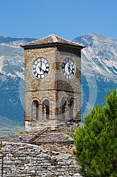 Ruins of old castle in Gjirokaster, Albania