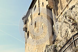 Ruins of old castle on rocks