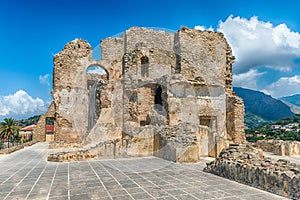 Ruins of an old castle in south of Italy
