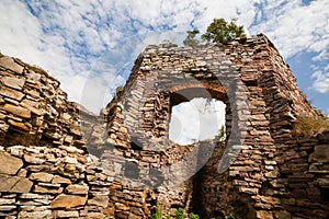 Ruins of the old castle in Zolotyy Potik, Ternopil region, Ukraine