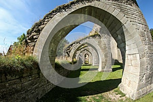 The ruins of the old cloister in Alvastra