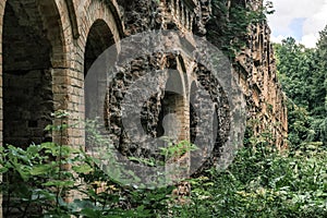 Ruins of old fortification Fort outpost Dubno or Tarakaniv fort in Rivne region, Ukraine