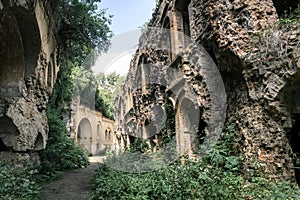 Ruins of old fortification Fort outpost Dubno or Tarakaniv fort in Rivne region, Ukraine