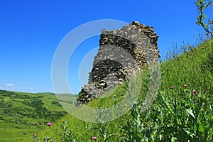 The ruins of the old fortress Gulistan on the mountain