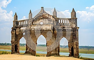 Ruins of old French Rosary church, Settihalli, Karnataka