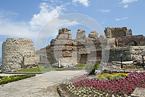 Ruins of old historical centre of the town Nesebar, Bulgaria.