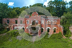 The ruins of the old house of barons Vrangel close-up