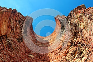 Ruins of old limestone calcination furnace near Vovchansk, Eastern Ukraine