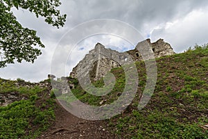 Ruins of the old medieval castle. Hust