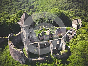 Ruins of old medieval castle, Middle Ages.