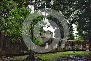 Ruins of the old prison on the island of Cotijuba, state of Par photo