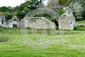 Ruins of the old Quarr Abbey, Ryde, on the Isle of Wight, England.