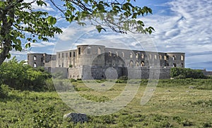 Ruins of old scandinavian castle