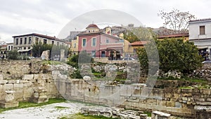 Ruins of old settlements in Kerameikos museum