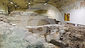 Ruins of old settlements in Kerameikos museum