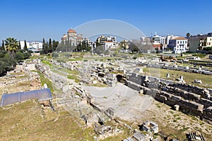 Ruins of old settlements in Kerameikos museum