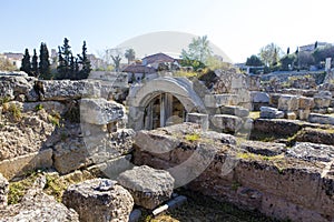 Ruins of old settlements in Kerameikos museum